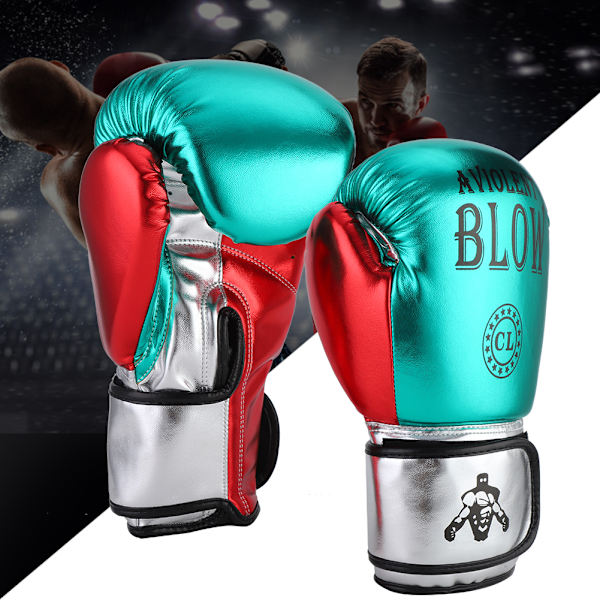 1 pari Unisex PU nyrkkeilyhanskat Sanda Punching Sparring Sandbag Training Mitts Green