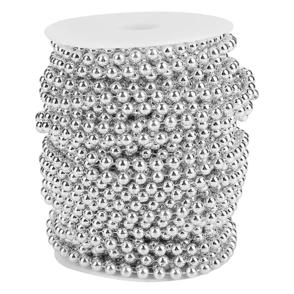 25 m/rulle Elektroplettering Perletråd Guirlande String DIY Bryllupsdekoration 6 mm (sølv)