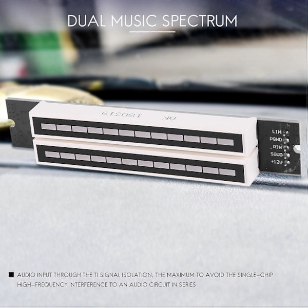 Dual 12 Musikniveauindikator LED Spektrum VU Meter Forstærker()