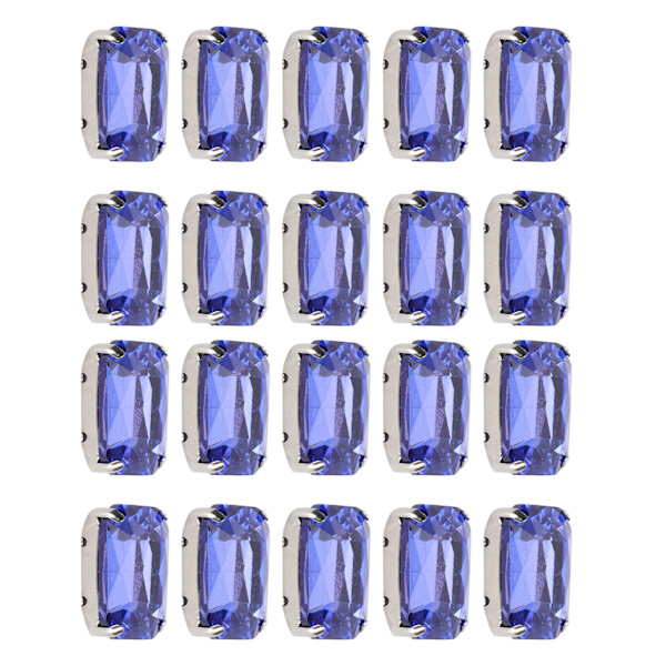 20 st DIY klodiamanter bröllopsklänning retro mode hantverk glas kläddekorationer 13 x 18 mm kungligt blå rektangel glas klodiamant