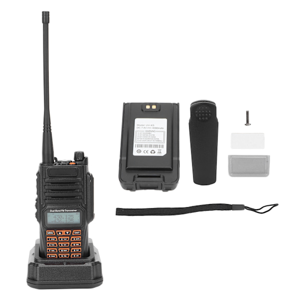 Dual Band Walkie Talkie 10W UHF VHF Langdistanse IP67 Vanntett 2-veis Radio for BaoFeng UVXS 100240V EU-plugg