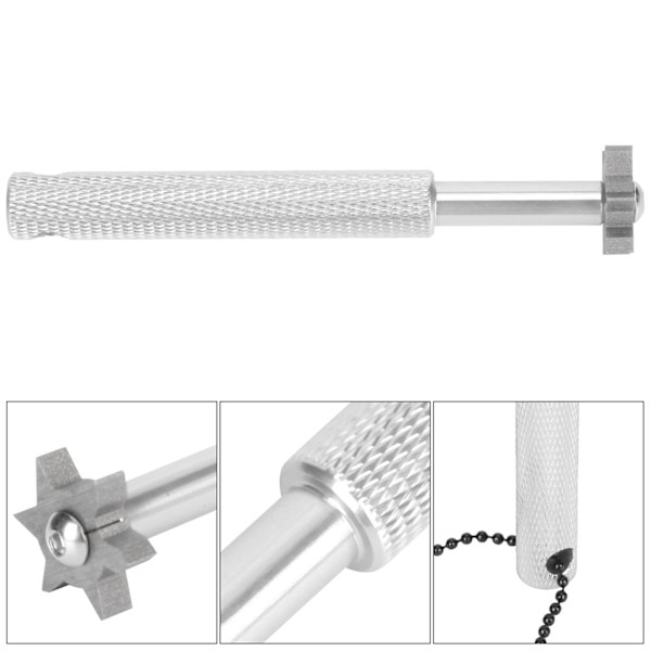 Humaniseret Golf Sharpener Club Grooving Sharpening Tool Accessories Supplies med halehængende reb hul Sølv