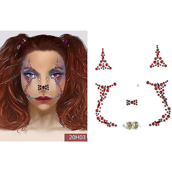 Waterproof Facial Makeup Sticker for Special Occasions Rhinestone H03