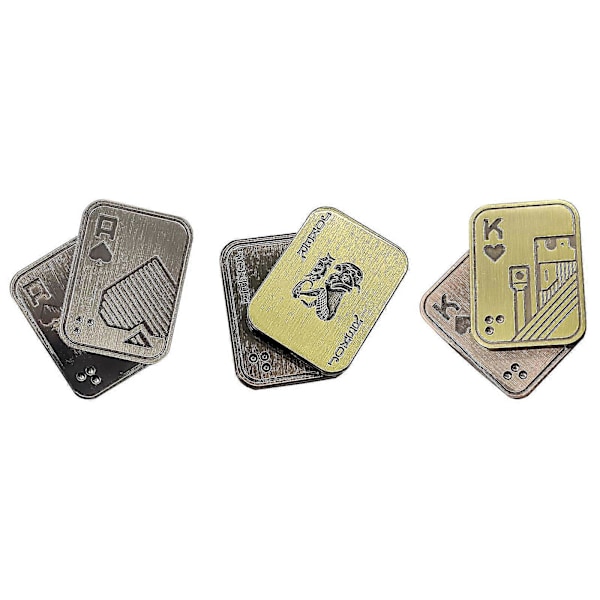 Metall Fidget Leksaker - Magnetisk Poker Push Card Slider Stress Relief Leksak för Män, EDC Haptic Coin JOKER1