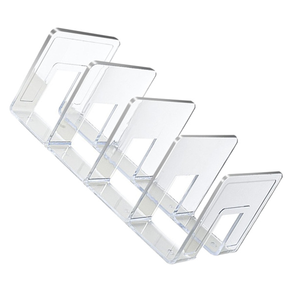 Bokstöd Transparent Färg Enkel Stil 4 Fack Akryl Material Bokhylla Hållare för Kontor Klassrum