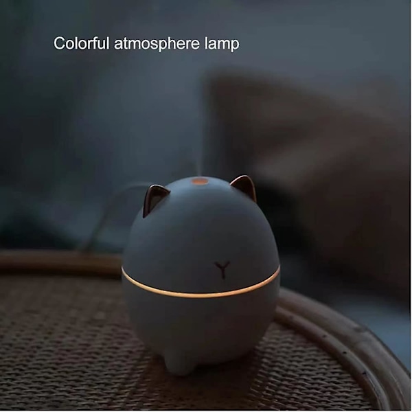 Mini luftfuktare, tyst atomisering, luftfuktning för skrivbord, aromaterapi, med USB-laddningsport.