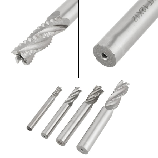 4st 4 räfflor HSS Grov pinnfräs CNC Fräs Fräs M6 /M8 /M10 /M12