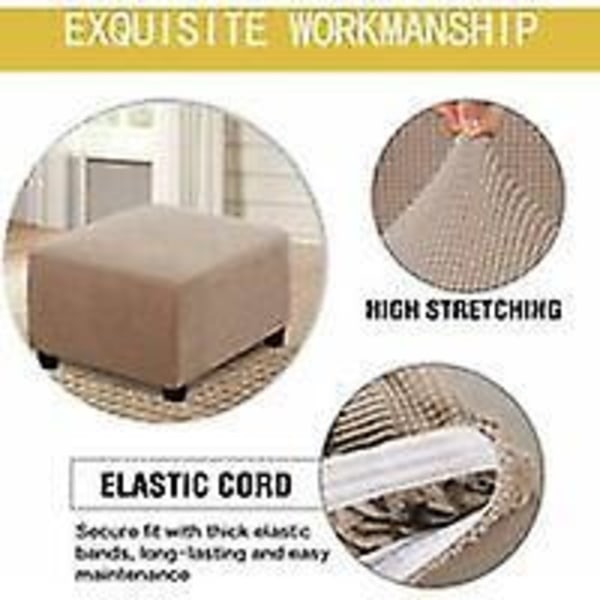 Spandex Slipcovers för förvaringspall - Elastisk botten - Khaki