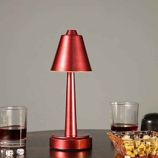 Oppladbar Trådløs LED Bordlampe, Dimbar LED Nattbordslampe med Berøringskontroll Bærbar Utendørs Skrivebordslampe for Restaurant Cafe Bord, 3000K, Svart