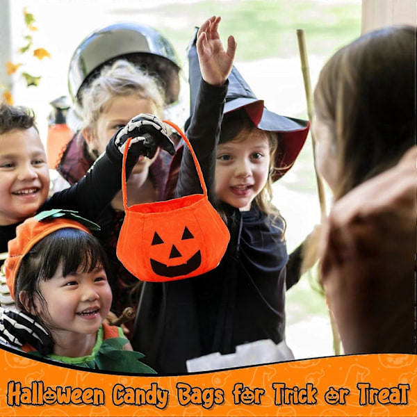 2 KPL Kurpitsa Halloween Karkkipussit, Halloween Kurpitsa Karkkikori Karkkiämpäri Karkki vai Kepponen -kierrokselle, Kassi Halloween-juhlapalveluksiin