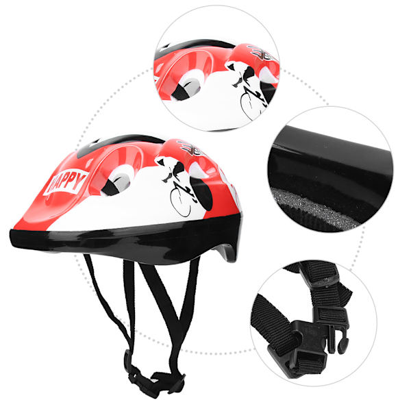 Rød skumbørnscykelcykelskøjteløbehjul Baby Sports Safety Head Protective Helmet