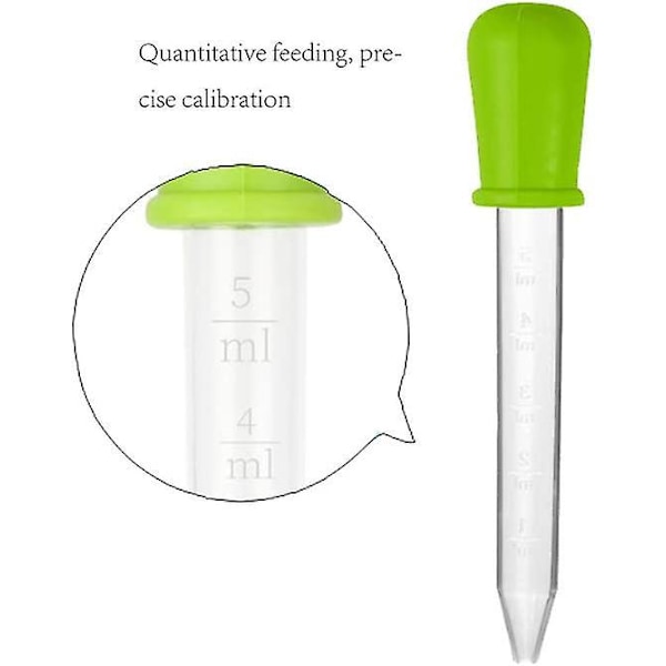 Flerfarvede silikoneplastpipetter med kuglespids - Pakke med 8 graduerede pipetter, 5 ml