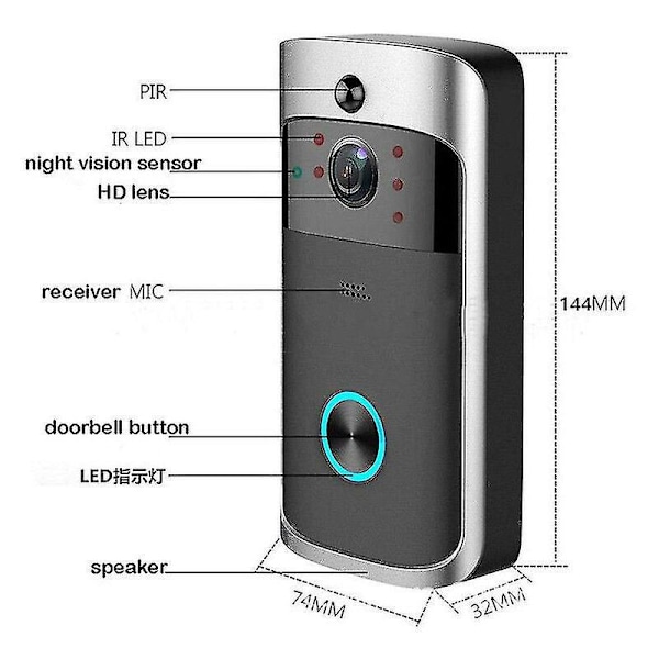 Video Dörrklocka Trådlös Wifi Fjärrövervakning Intelligent Video Intercom Övervakning Dörrklocka Digital Dörr