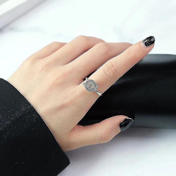 Stressavlastande zirkonring för kvinnor silver