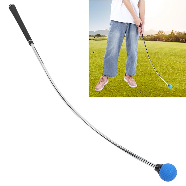 A363 Golf Curves Swing Practice Stick Rubber Trainer Sports Training Equipments Blue