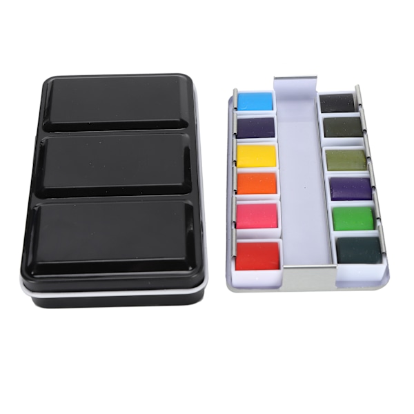 Vattenfärg Bärbar Ljus Färg Vattenfärg Pigment Set Färgtillbehör med Box12 Färger