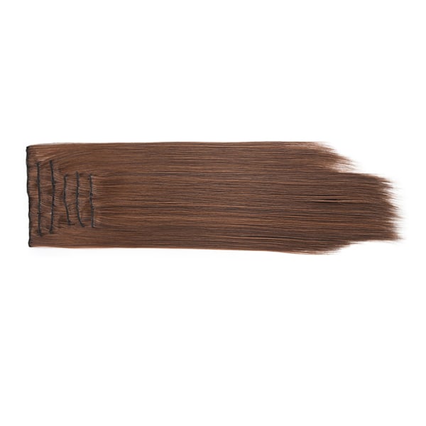 6 stk Clip in Hair Extensions Lang Straight Wig Piece for Daily Use Matte Høy Temperatur Silke 4.2M30#