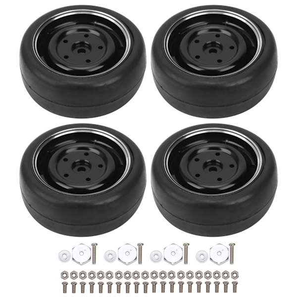 4 st 63MM fjärrkontroll metallhjulnav mjuka däck med adapter för WPL D12 RC-lastbil