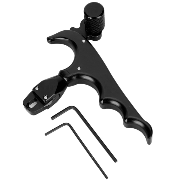 Metall 4-finger båge Release Bromsok Tumme Trigger Grip Jakt Skytte Tillbehör Svart