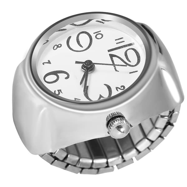 1 st Trendig Dam Herr Quartz Analog Rund Fingerring Kärleksklocka (Vit)