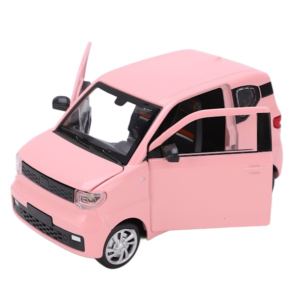 MINI EV -automalli 1/24 seoslejevalettu pienoismalli, vetämällä taaksepäin toimiva leluauto kattokattavalla matkalaukulla, lapsille yli 3-vuotiaille, vaaleanpunainen