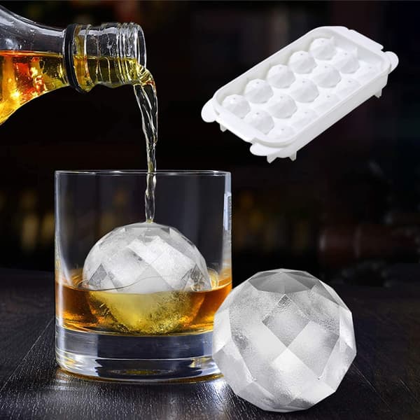 Rund isbitsform PP Whisky Isbollsform med lock för Whisky Cocktails Popsicle Making