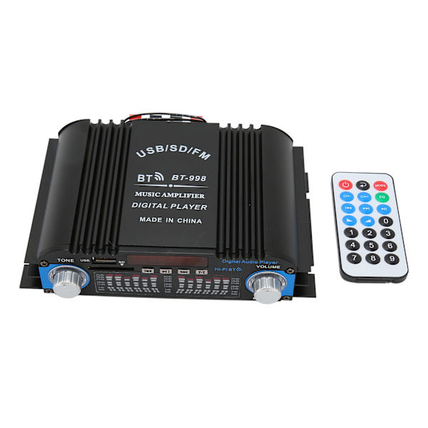 12V Auton Vahvistin Audio Subwoofer Kaiutin Langaton Bluetooth-vahvistinlevy Kaukosäätimellä