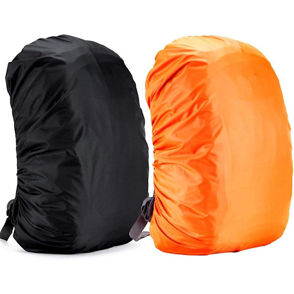 2 pakkauksen vedenpitävä cover ulkomatkoille ja kiipeilyyn - oranssi/musta 55L