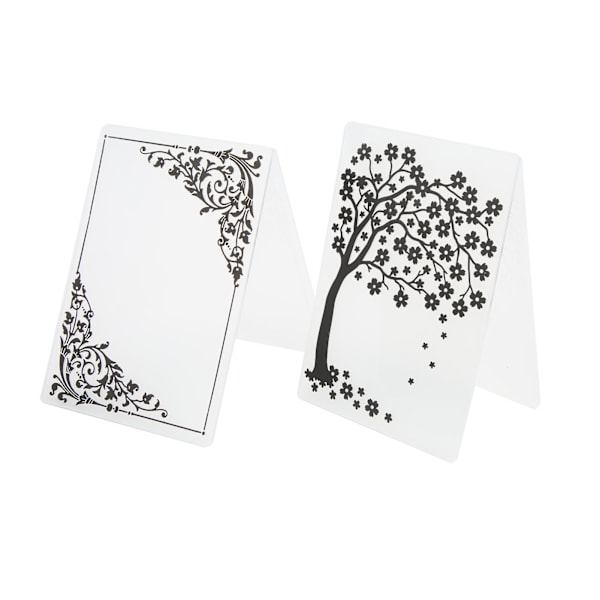 2 stk. prægemapper i plastmateriale Dekorative teksturer DIY fremstilling af prægede designs Skabeloner til scrapbooking