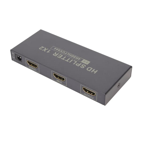 1x2 HD Multimedia Interface Splitter 4K 60Hz 18G HDCP2.2 RGB444 1 in 2 ut HD Multimedia Interface 2.0 Splitter 100‑240V EU-kontakt