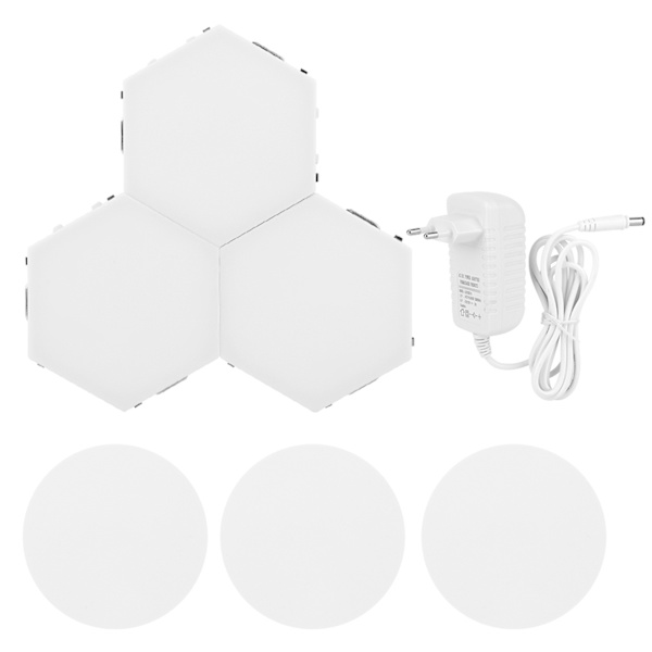 Moderne enkel sekskantet form kombinasjon DIY LED vegglampe hjem dekorativt lys dekorasjon EU-plugg 110-240V