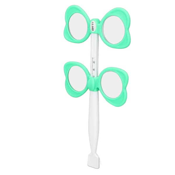 Optisk Flipper Grøn Optometri Plastik Flip Linse med 5 Synstestkort til Nær Synstest ±200