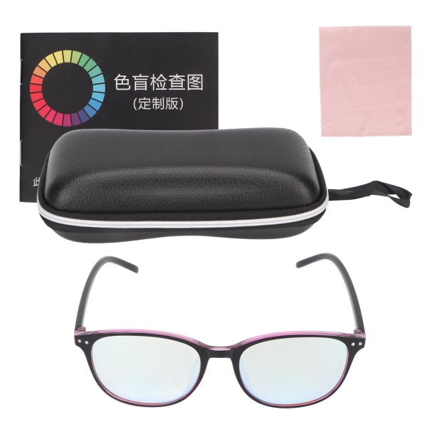 Rødgrønne blinde briller Dobbeltsidet belægning UV-beskyttelse PC Harpiks Farve Blindhed Korrigerende briller Sort Rød Stel
