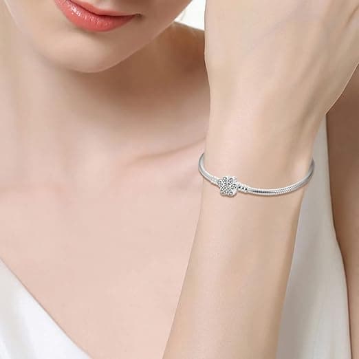925 Sterling Silver Snake Chain Charm Bracelet, suitable for Pandora bracelets