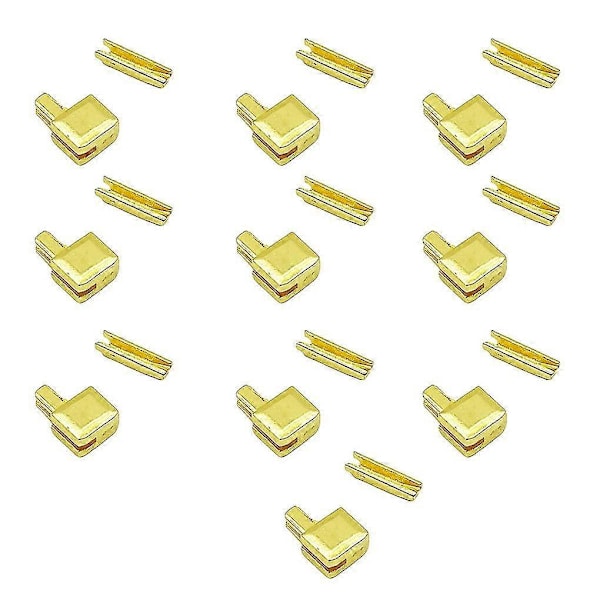 10 Stycken Bottenstopp för Dragkedja Väska Plånbok Dragkedja Ändstycke Reparation Guld