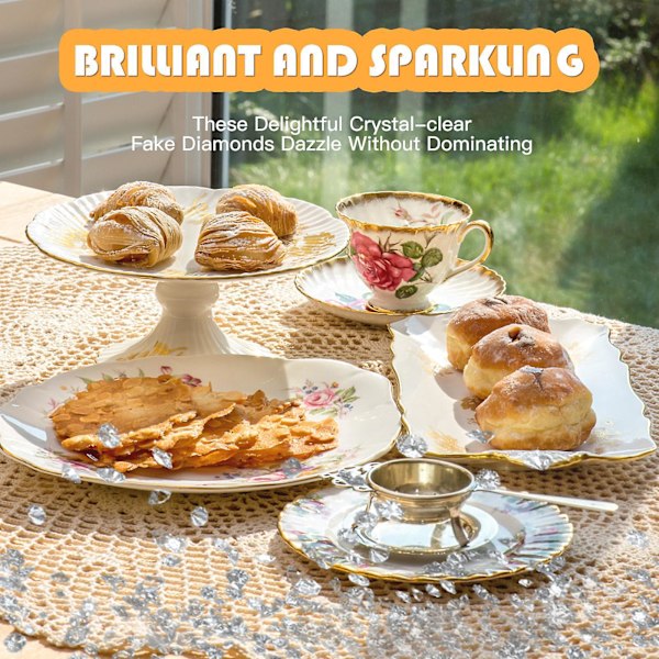 3 x 5000/förpackning Akryl Diamant Kristaller Bröllopsfest Dekorationer DIY Konst Hantverk--