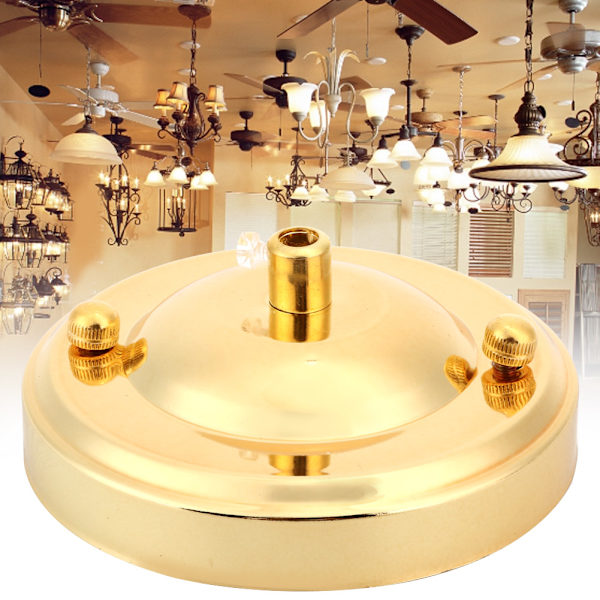 2 stk. Jern Loftslampe Baldakin Krog Lysekrone Pladeholder Dekoration DIY Montering Tilbehør Guld