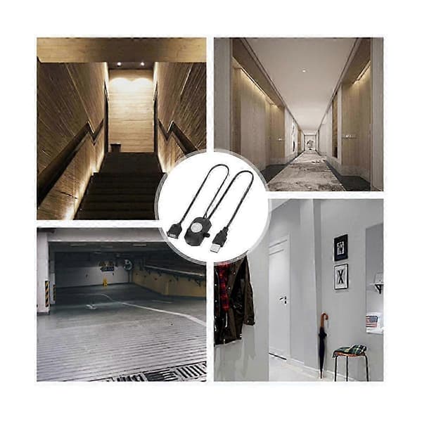5 stk DC 5V/12V/24V USB PIR Infrarød Bevegelsessensorbryter for LED-lysstripe Vit