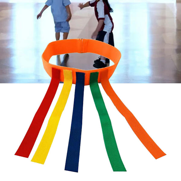 Fångst svans spel bälte stretchig färgglad interaktiv svans fånga träningsutrustning för vuxna barn familjeaktiviteter orange