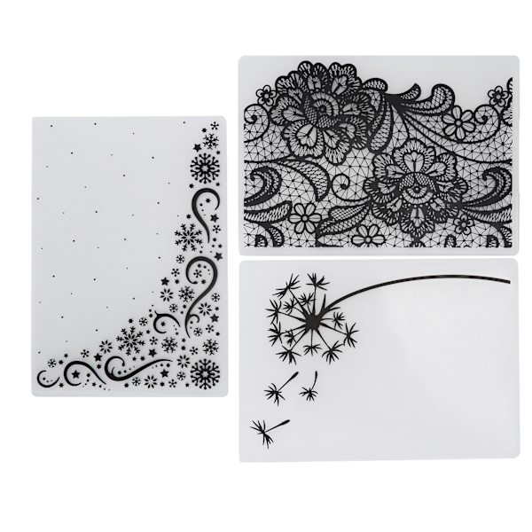 3 st. Plastpräglingsschabloner DIY Korttillverkning Scrapbooking Präglad Mall Pappershantverk Verktyg