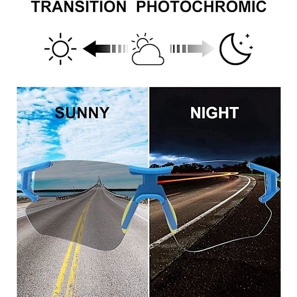 Fotokromatiske polariserte solbriller for menn - Rød og hvit halvramme, ideell for sykling, fiske og løping