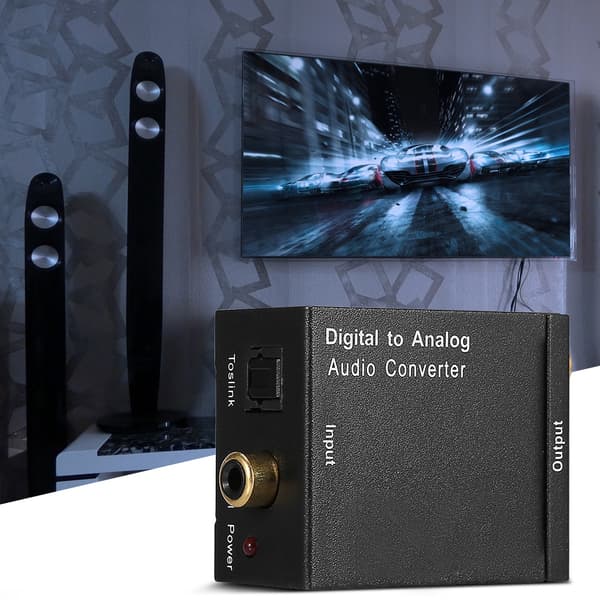 Digital Optisk til Analog Coaxial Audio Konverter RCA Adapter Konverter