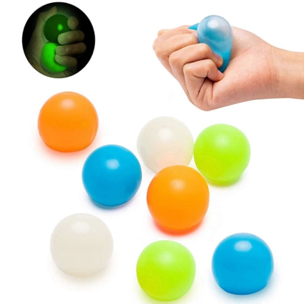 Lofts Sticky Balls Selvlysende Squishy Stressbolde Afstressende Legetøj Angst Tryk Blå