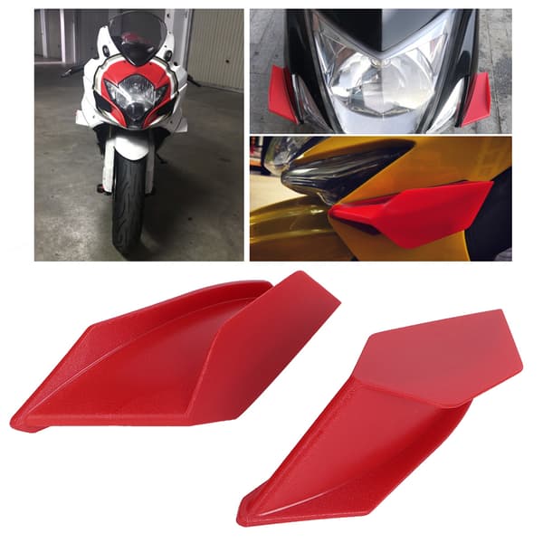 Motorsykkel Aerodynamiske Winglets Spoiler Ving Universal Modifikasjonstilbehør Rød
