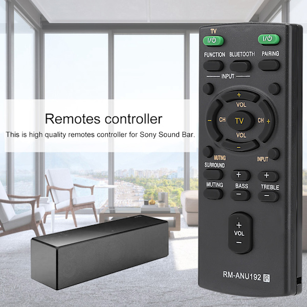 Ersättningsfjärrkontroll RM-ANU192 för Sony Sound Bar SACT60BT HTCT60BT SSWCT60