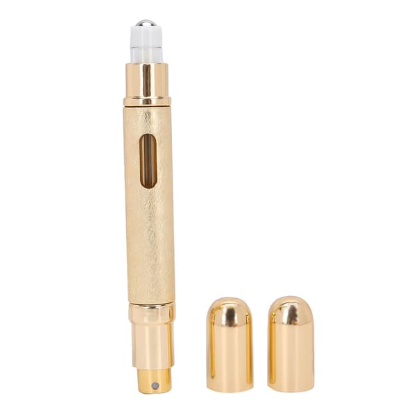 10 ml rund pressparfymflaska bärbar tom påfyllningsbar parfymflaska i glas (guld)