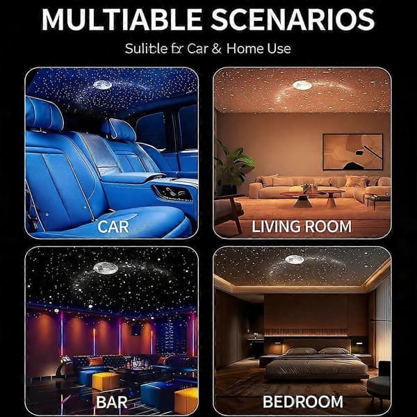 Upgraded HD Smart-Dynamics 5D Holographic Night Light Projector Plug Play HD Star Projector Photography & Vlog Studio Setup With 6 Films
