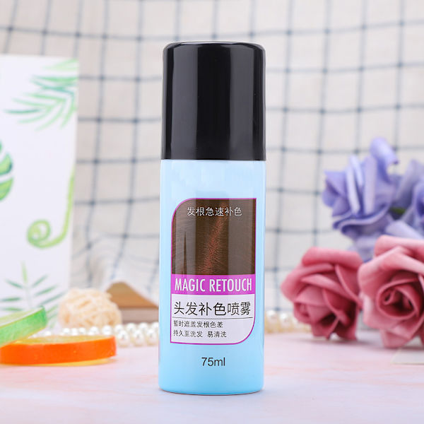 75ml Engångsnärande Hårfärgsspray Täck Grått Hår Långvarig (Mörkbrun)