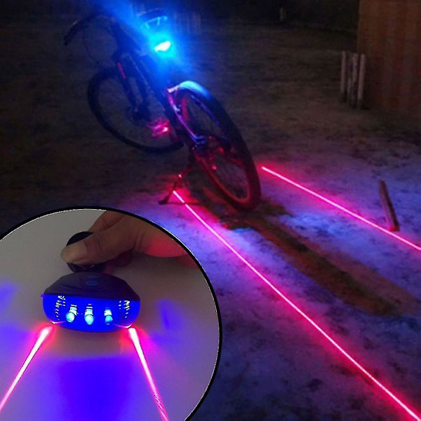 Polkupyörän takavalo, jossa vedenpitävä LED-laser varoituspunainen tähti 2