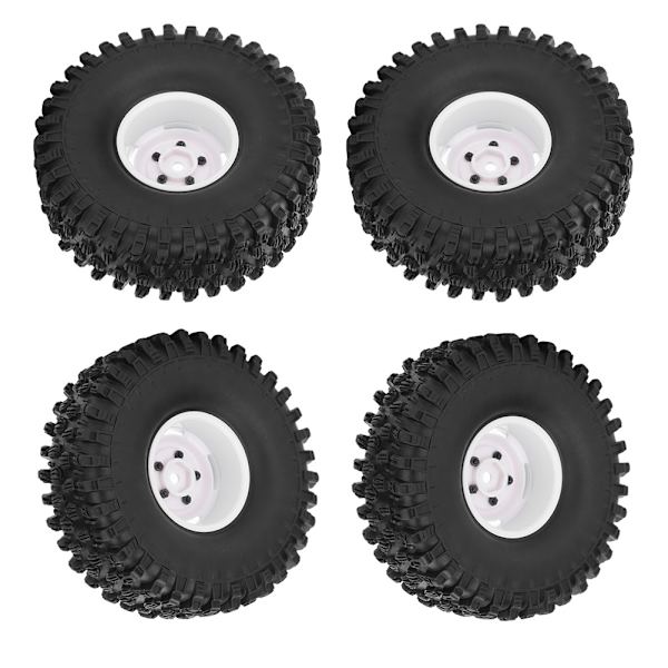 4 kpl 1,9 tuuman pyörän vanteen kumirengas RC-lisävaruste sopii Axial 1/10 RC-ryömintään 120 mm Blanc